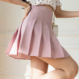 Women Pleated Skirts Summer High Waist Zipper JK Mini Skirts