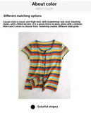 Fashionable Knitted Loose Thin Short-Sleeve Women's Top
