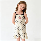 Girls Sleeveless Ruffle Nightdress Kids Pajama Dress