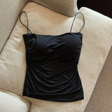 Women's Built-In Bra Spaghetti Strap Summer Camisole Top