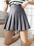 Women Pleated Skirts Summer High Waist Zipper JK Mini Skirts