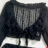 Sexy Lace Mesh Four-Piece Customizable Bikini Swimsuit Set