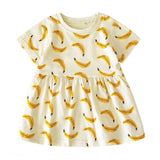 Sanlutoz Kids Girls Cotton Dress Short Sleeve Summer Style