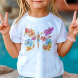 New 3D Butterfly Print Kids Girls T Shirt Summer Kids Clothe