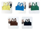 Women's Solid Color Racerback Yoga Sports Bra for Fitness