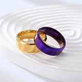 Simple 8mm Rings Titanium Stainless Steel Rings For Men Women Matte Brushed