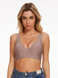 Women's Underwear Wire-Free Seamless Deep-V Full-Cup Bra