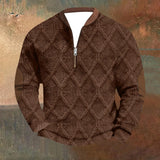Men's Half Zip Stand Collar Sweatshirt Long Sleeve Casual Pullover