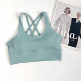 Women's Solid Color Racerback Yoga Sports Bra for Fitness