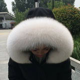 100% Natural Real Fox Fur Collar Fashion Scarves For Ladies Coat Jacket Winter Fur Scarf Black White Shawl