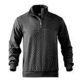 Men’s Stand Collar Half-Zip Sweatshirt – Warm Long Sleeve Pullover
