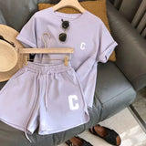 Women's Summer 2 Piece Pajama Set T-Shirt & Shorts