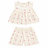 Breathable Toddler Girls Floral Sleeveless Shorts Set 1-4Y