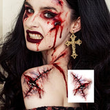 Halloween Scary Fake Scar Temporary Tattoo - Bloody Scratches Sticker