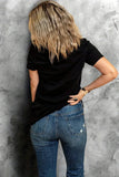 Short Sleeve T-Shirt with Colorful Geometric Bow Print Comfort