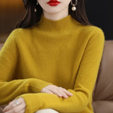Women's Solid Long-Sleeve Half-high-collar basic warm bottoming shirts/sweater