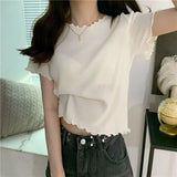 Summer Trendy Short Sleeve T-Shirt Women Slim Fit Top