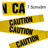 Orange Halloween Caution Tape  Black Skull Haunted House Warning Decor