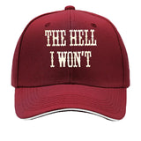 The Hell I Won't Vintage Distressed Wall Art Baseball Cap
