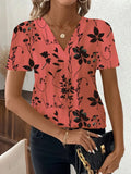 Summer T-Shirts 3D Print Women Fashion V-Neck Short Sleeve
