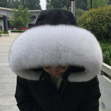 100% Natural Real Fox Fur Collar Fashion Scarves For Ladies Coat Jacket Winter Fur Scarf Black White Shawl