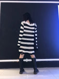 Women’s Goth Striped Sweater Y2K Grunge Emo Pullover Top