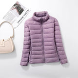 Women's Puffer Windproof Warm Lightweight Hoodless Duck Down Packable Winter Jackets/Coat