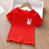 Solid Burgundy Ribbed Women's T-shirt Casual Summer Tops