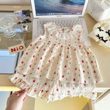 Breathable Toddler Girls Floral Sleeveless Shorts Set 1-4Y