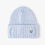 Women's Rabbit Fur Winter Hat Warm Beanie Solid Color Cap