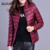 Women's Puffer Windproof Warm Lightweight Hoodless Duck Down Packable Winter Jackets/Coat