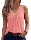 Fashionable Floral Print V-Neck Tank Top Women's Summer Shirt