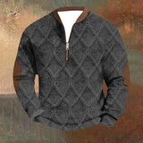 Men's Half Zip Stand Collar Sweatshirt Long Sleeve Casual Pullover