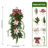 Christmas Greenery Garland with Lily & Red Berries for Mantel Decor