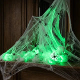 Halloween Glow in Dark Fake Cobwebs, Spider-Stretchy Spooky Web Decor