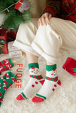 Christmas coral fleece warm and thick winter socks snowman floor socks