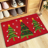 Christmas Tree Door Mat - Merry Christmas Entrance Rug & Kitchen Mat