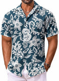 Vintage Mens Casual Hawaiian Floral Shirts, Short Sleeve