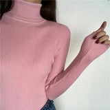 Women’s Ribbed Turtleneck Sweater Long Sleeve Warm Knit