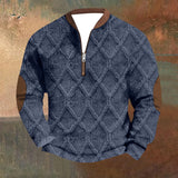 Men's Half Zip Stand Collar Sweatshirt Long Sleeve Casual Pullover