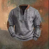 Men’s 3D Printed – Stand Collar Long Sleeve Pullover Sweater