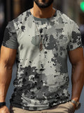 Camouflage-print stretch casual short-sleeved men's T-shirt