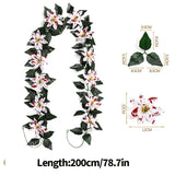 Christmas Greenery Garland with Lily & Red Berries for Mantel Decor