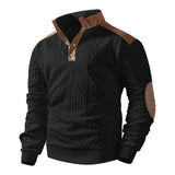 Men’s Cable Knit Henley Sweater – Stand Collar Long Sleeve Casual Top