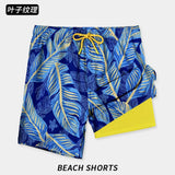 Loose Men's Surfing Beach Pants Double Layer  for Summer