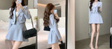 2 Piece Dress Set Women Casual Y2k Crop Tops Elegant Jacket Coats + Mini Skirts Korean Fashion Suits 2024 Spring Blazers Dress