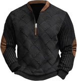 Men’s 3D Printed – Stand Collar Long Sleeve Pullover Sweater