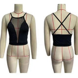 Women's Sexy Sheer Mesh Sleeveless Summer Crop Top Vest