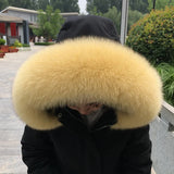 100% Natural Real Fox Fur Collar Fashion Scarves For Ladies Coat Jacket Winter Fur Scarf Black White Shawl