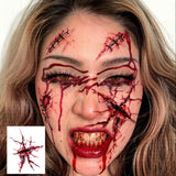 Halloween Scary Fake Scar Temporary Tattoo - Bloody Scratches Sticker